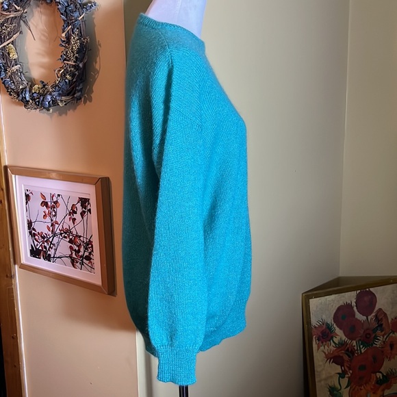 MAX MARA Size Small Oversized Crewneck Turquoise Luxe Mohair Lana Wool $578 NEW - Picture 5 of 16